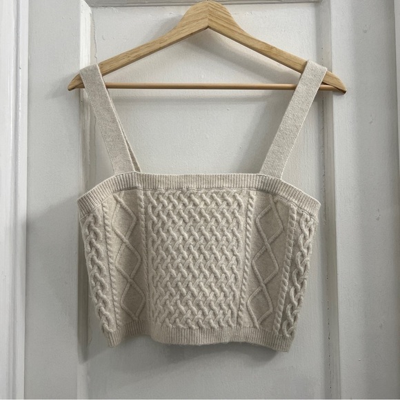 H&M Cable-knit Crop Top off-white size Medium - Picture 2 of 5